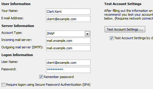 Android email account step 7