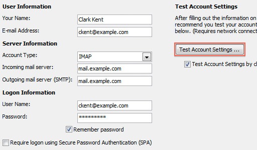 Android email account step 24